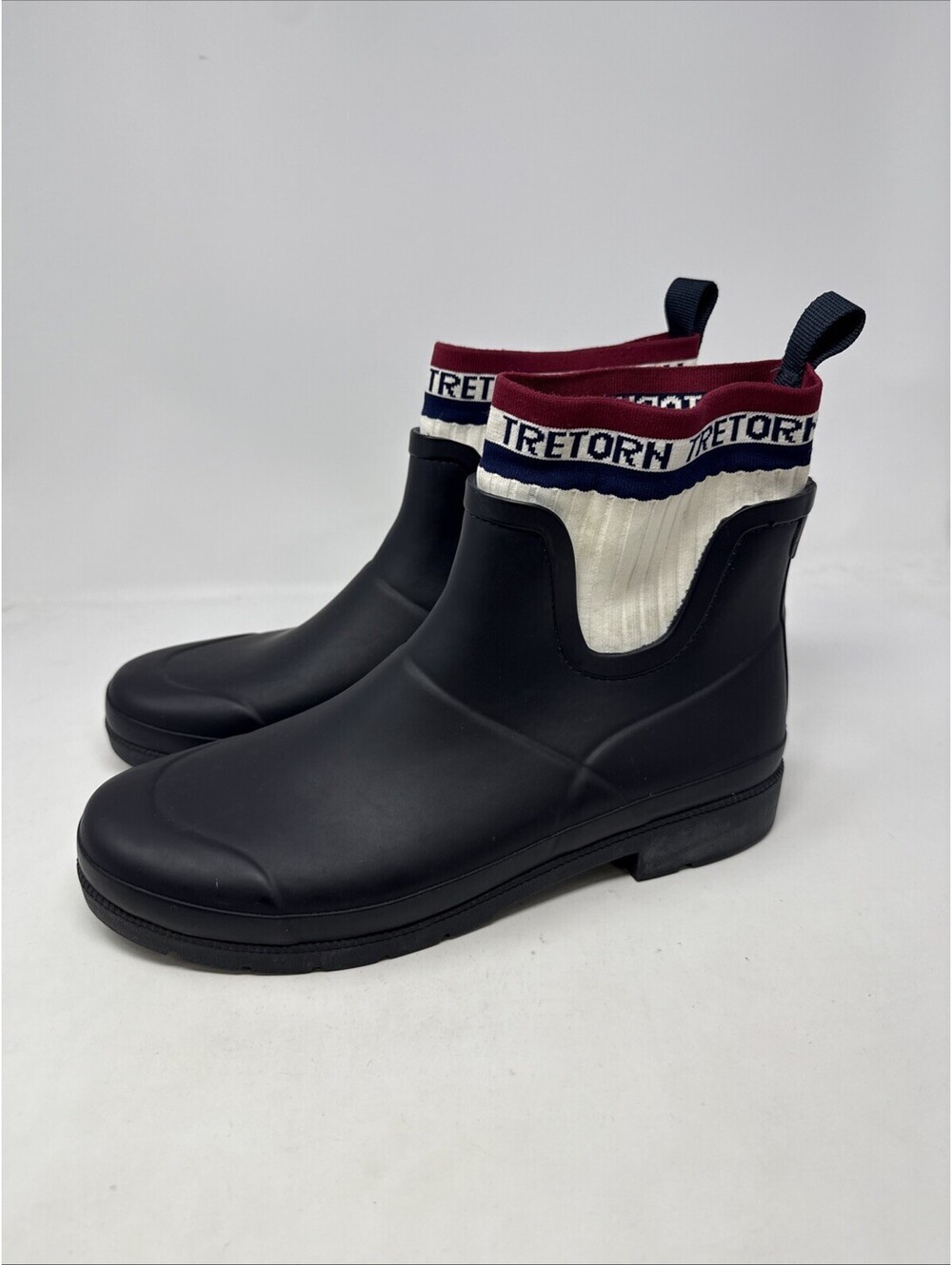 Tretorn Women Lia High Top Rubber Rain Boot Built in Sock Waterproof Black 13.5